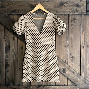 Zara Black and Cream Patterned dress